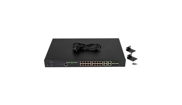 Комутатор мережевий POE GV-020-AI-16G+4G+4SFP