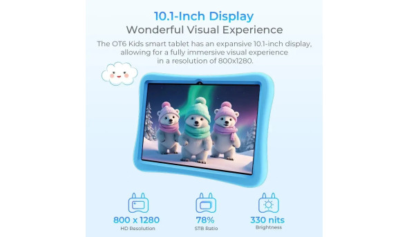 Планшет Oukitel OT6kids 10" HD+ /4GB/64GB/ RK3562 /8000mAh/ 5+2Мп/ WIFI Blue