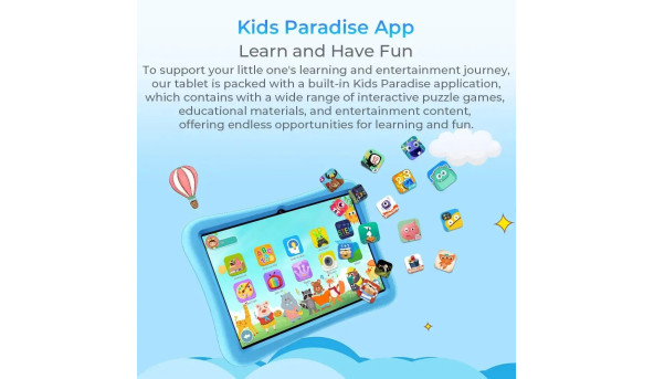 Планшет Oukitel OT6kids 10" HD+ /4GB/64GB/ RK3562 /8000mAh/ 5+2Мп/ WIFI Blue