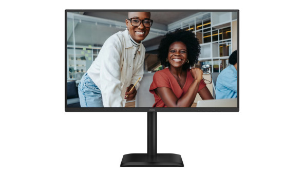 TFT 27" AOC Q27E4U, QHD, 120Hz, HDMI, DP, USB-hub, HAS, Pivot, колонки, чорний