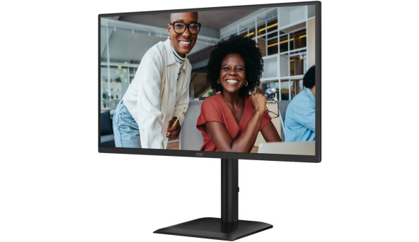 TFT 27" AOC Q27E4U, QHD, 120Hz, HDMI, DP, USB-hub, HAS, Pivot, колонки, чорний