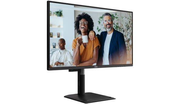 TFT 27" AOC Q27P4CV, QHD, IPS, 120Hz, HDMI, DP, USB-C, RJ-45, USB-hub, HAS, Pivot, колонки, чорний