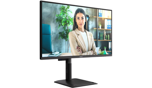 TFT 27" AOC Q27P4U, QHD, IPS, 120Hz, 2xHDMI, DP, USB-hub, HAS, Pivot, колонки, чорний