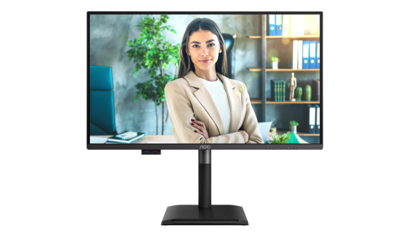 TFT 27" AOC Q27P4U, QHD, IPS, 120Hz, 2xHDMI, DP, USB-hub, HAS, Pivot, колонки, чорний
