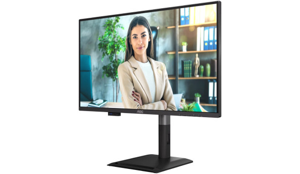 TFT 27" AOC Q27P4U, QHD, IPS, 120Hz, 2xHDMI, DP, USB-hub, HAS, Pivot, колонки, чорний