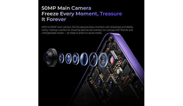 Смартфон Oukitel C6 5G 6.8" HD+ /12GB/512GB/ Dimensity 6300 /5150mAh/ 50+5Мп / Purple