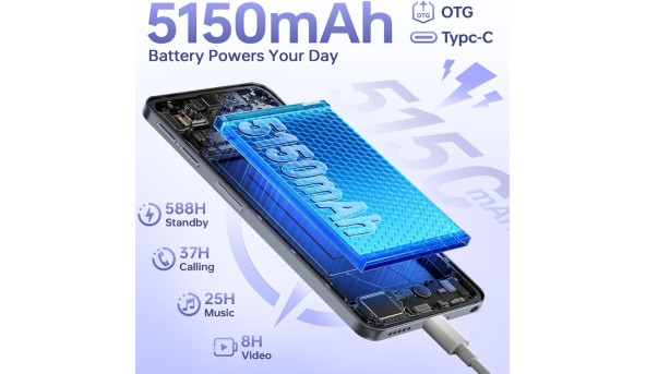 Смартфон Oukitel C6 5G 6.8" HD+ /12GB/512GB/ Dimensity 6300 /5150mAh/ 50+5Мп / Green