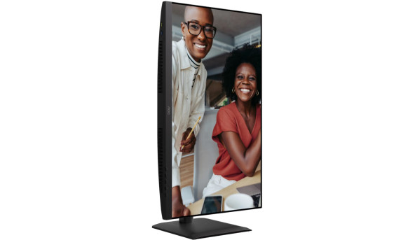 TFT 27" AOC U27E4CV, 4K UHD, IPS, 2xHDMI, DP, USB-C, RJ-45, USB hub, HAS, Pivot, кол., чорний