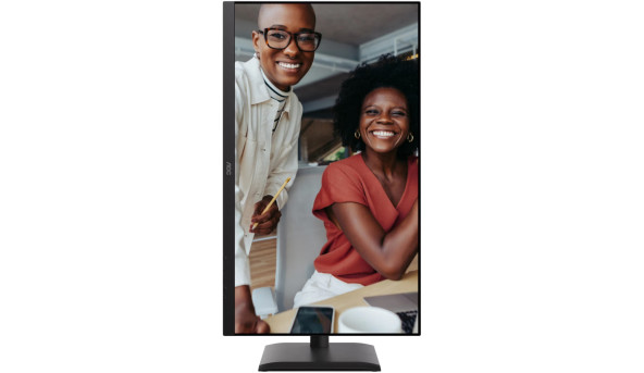TFT 27" AOC U27E4CV, 4K UHD, IPS, 2xHDMI, DP, USB-C, RJ-45, USB hub, HAS, Pivot, кол., чорний
