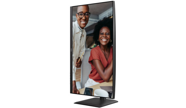 TFT 27" AOC U27E4CV, 4K UHD, IPS, 2xHDMI, DP, USB-C, RJ-45, USB hub, HAS, Pivot, кол., чорний