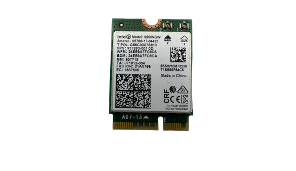 Wi-Fi модуль ntel 9560NGW 01AX768 J71812-003 937263-001 J47195-001  9560NGW Б/У