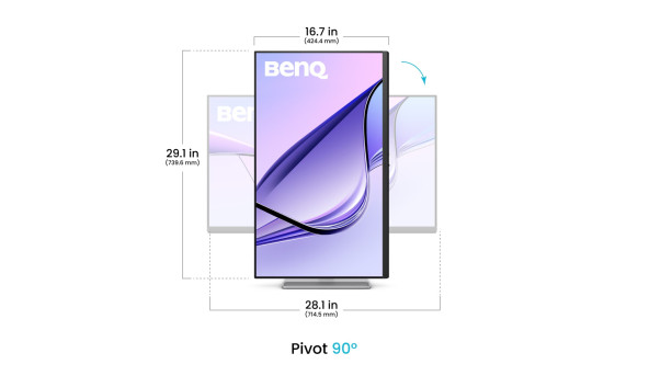 TFT 31.5" BenQ MA320UP, IPS, 4K, 2хHDMI, USB-C, HAS, Pivot, кол., сріблясто-сірий