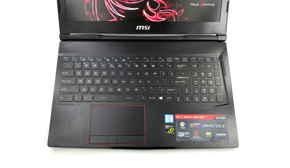 Ігровий ноутбук MSI MegaBook GE63 Core I7-8750H 8 RAM 128 SSD 1000 GB HDD GeForce GTX 1060 [15.6" FullHD] - Б/В