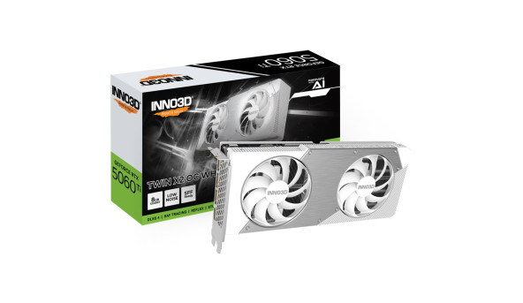 GeForce RTX5060 Ti Inno3D TWIN X2 OC WHITE, 8GB GDDR7, 128bit, PCI Express 5.0
