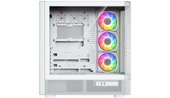 Корпус Modecom VOLCANO AQ500 ARGB MIDI FRONT LCD 6,2”, 4x120mm fans WHITE без БЖ ATX