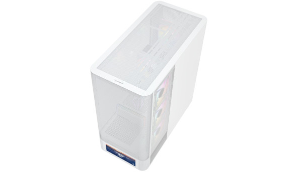 Корпус Modecom VOLCANO AQ500 ARGB MIDI FRONT LCD 6,2”, 4x120mm fans WHITE без БЖ ATX