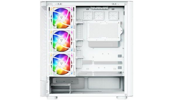 Корпус Modecom VOLCANO AQ500 ARGB MIDI FRONT LCD 6,2”, 4x120mm fans WHITE без БЖ ATX