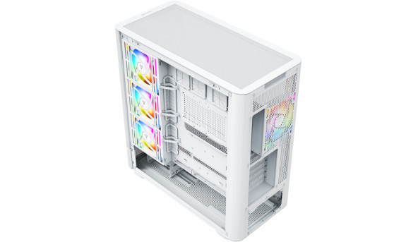 Корпус Modecom VOLCANO AQ500 ARGB MIDI FRONT LCD 6,2”, 4x120mm fans WHITE без БЖ ATX