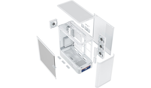 Корпус Modecom VOLCANO AQ500 ARGB MIDI FRONT LCD 6,2”, 4x120mm fans WHITE без БЖ ATX