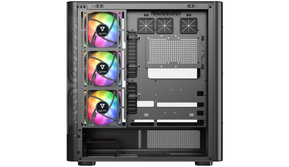 Корпус Modecom VOLCANO AQ400 ARGB MIDI SIDE LCD 6,2”, 4x120mm fans BLACK без БЖ ATX