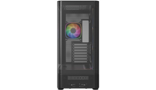 Корпус Modecom VOLCANO AQ400 ARGB MIDI SIDE LCD 6,2”, 4x120mm fans BLACK без БЖ ATX
