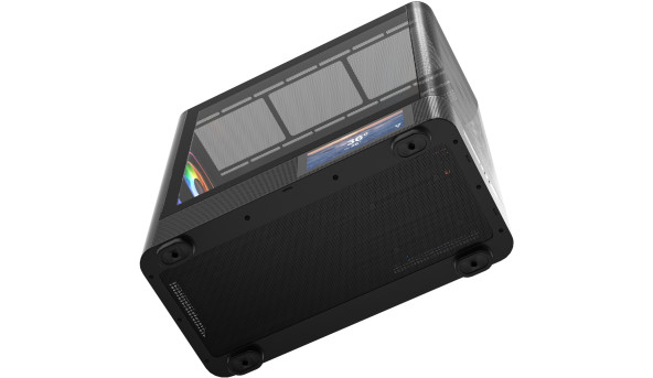 Корпус Modecom VOLCANO AQ400 ARGB MIDI SIDE LCD 6,2”, 4x120mm fans BLACK без БЖ ATX