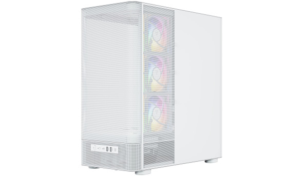 Корпус Modecom VOLCANO AQ400 ARGB MIDI SIDE LCD 6,2”, 4x120mm fans WHITE без БЖ ATX