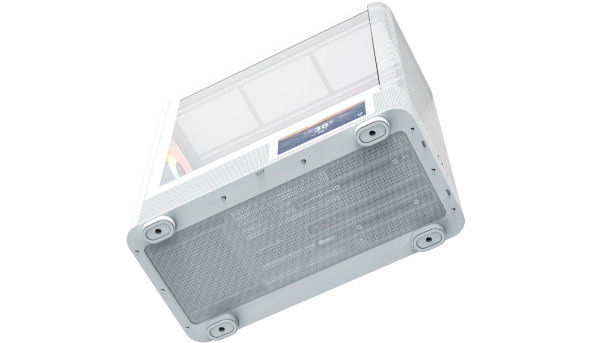 Корпус Modecom VOLCANO AQ400 ARGB MIDI SIDE LCD 6,2”, 4x120mm fans WHITE без БЖ ATX