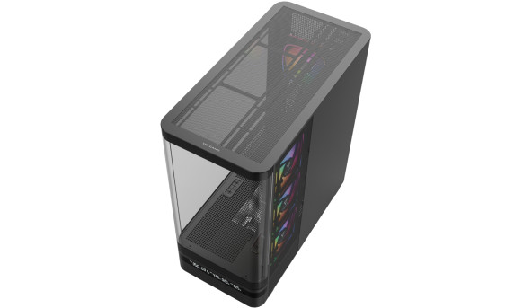 Корпус Modecom VOLCANO AQ200 ARGB MIDI FRONT LCD, 4x120mm fans BLACK без БЖ ATX
