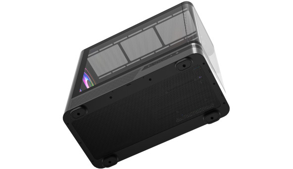 Корпус Modecom VOLCANO AQ200 ARGB MIDI FRONT LCD, 4x120mm fans BLACK без БЖ ATX