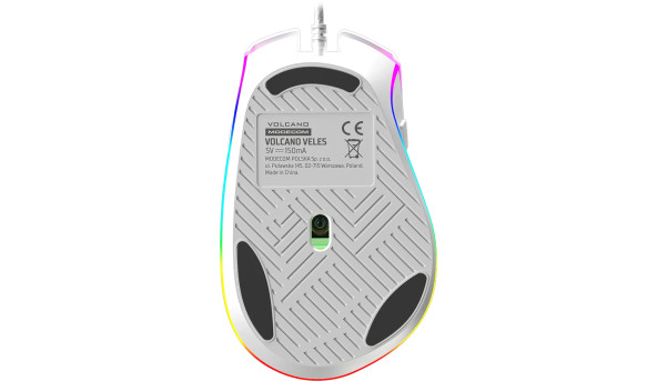 Мишка Modecom Veles Volcano, ігрова, 12800dpi., 8кн.,RGB, біла