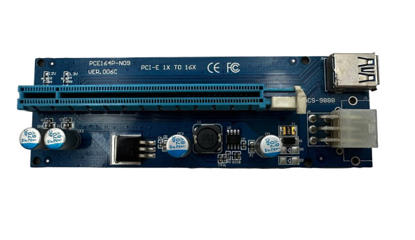 Плата райзер  для подключения видеокарти PCE164P N09/N03 PCI Express x1 на x16 USB 3.0  Б/У