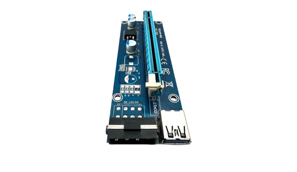 Кутова плата-райзер PCI-E to PCIe, PCI Express 1x to 16x, PCIE 164P-N03 ver 006S Б/В