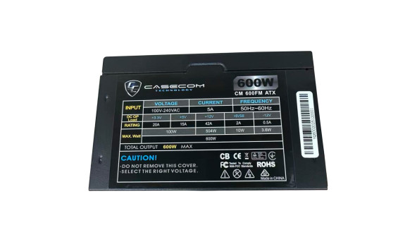 БЖ 600W Casecom, 120mm, Modular, Box