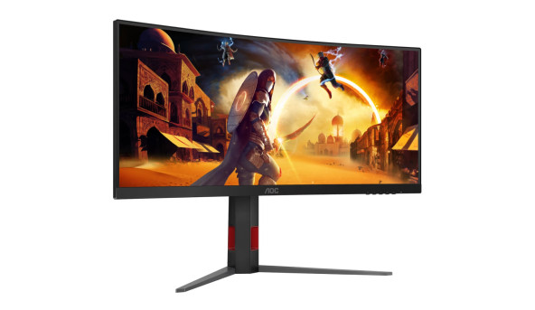 TFT 34" AOC CU34G4Z, WQHD, Fast VA, вигн., 240Гц, 2хHDMI, DP, USB-hub, HAS, чорно-червоний