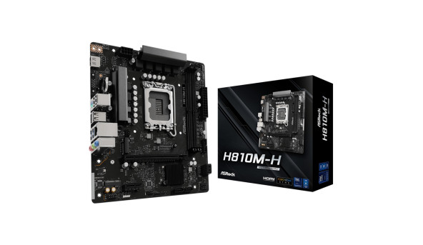 AsRock H810M-H (1851/H810, 2*DDR5, PCIex16, HDMI, 4xSATA, M.2, Glan, 7.1ch, mATX)