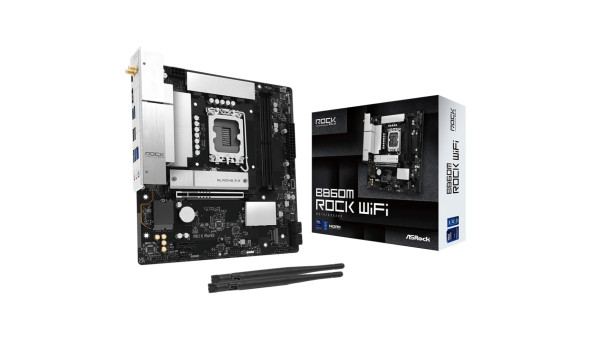 AsRock B860M ROCK WIFI (1851/B860, 2*DDR5, 2*PCIex16, HDMI/DP, 4xSATA, 2xM.2, 2.5Glan, 7.1ch, mATX)