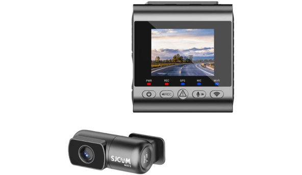 Відеореєстратор SJCAM Dashcam M60S + камера заднього виду, WIFI, 4K, HDR