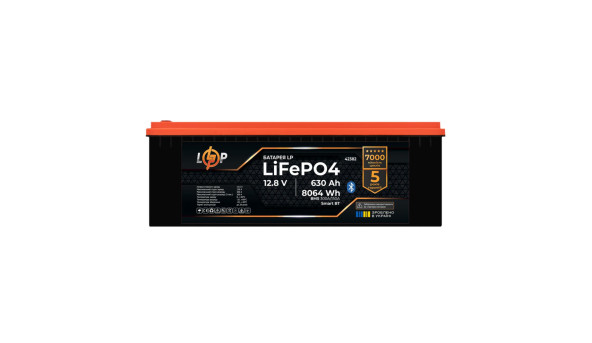 Аккумулятор LP LiFePO4 12,8V - 630 Ah (8064Wh) (BMS 300A/150А) пластик Smart BT