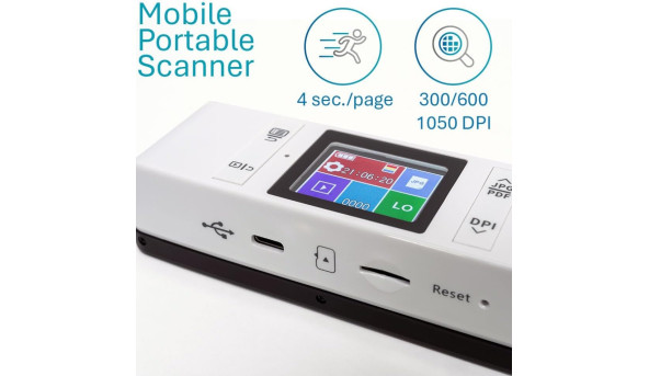 Сканер A4 Canon IRIScan Book 7 Dyslexic (1050dpi, USB, microSD, 15стор/хв, портативний, білий)