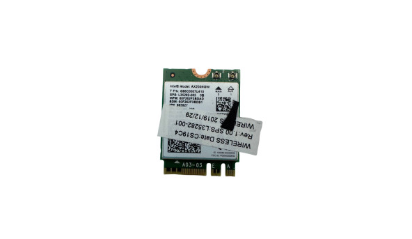 Wi-fi+BT модуль M.2 Intel Wi-Fi 6 AX200 AX200NGW к ноутбуку HP ProBook 650 G4 G5 802.11 b,g,n,ac, 2.4 Gbps 2,4 GHz/5 GHz Б/У