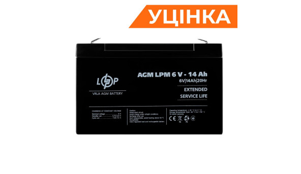 Аккумулятор AGM LPM 6V - 14 Ah Уценка 10.2024