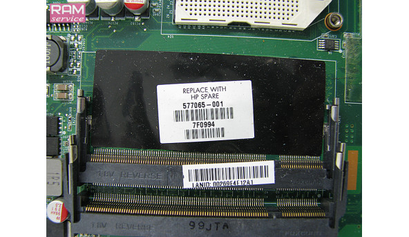 Материнська плата, для ноутбука, HP Compaq Presario CQ61, 15.6", 577065-001, Б/В, Не стартує, Продається на запчастини, або під відновлення - 68308