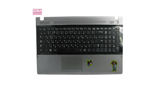 Середня частина корпуса з клавіатурою, для ноутбука, Samsung NP- RV515, RV520, BA75-02862C, Б/В, Клавіатура НЕ тестована, Є подряпини та потертості