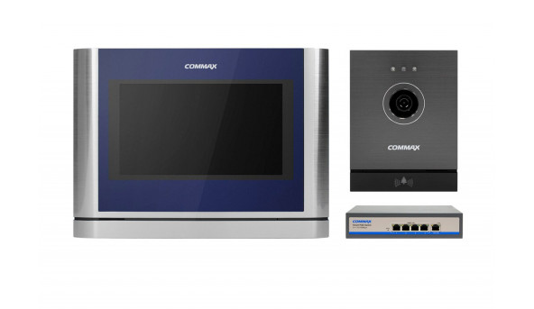 Комплект видеодомофона Commax CIOT-700M + Commax CIOT-D20M (A) c коммутатором на 4 порта