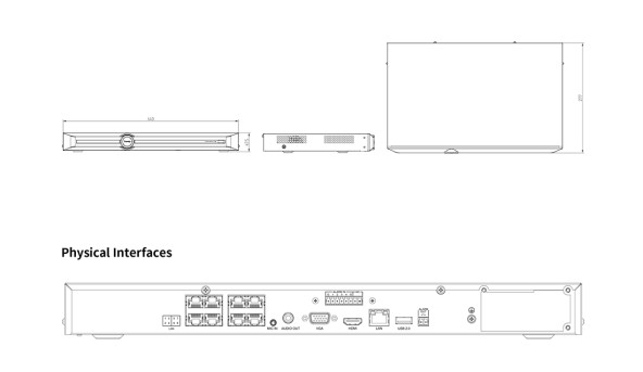 TC-R3210 Spec: I/B/P8/K NVR 10 каналов (PoE) - 84217